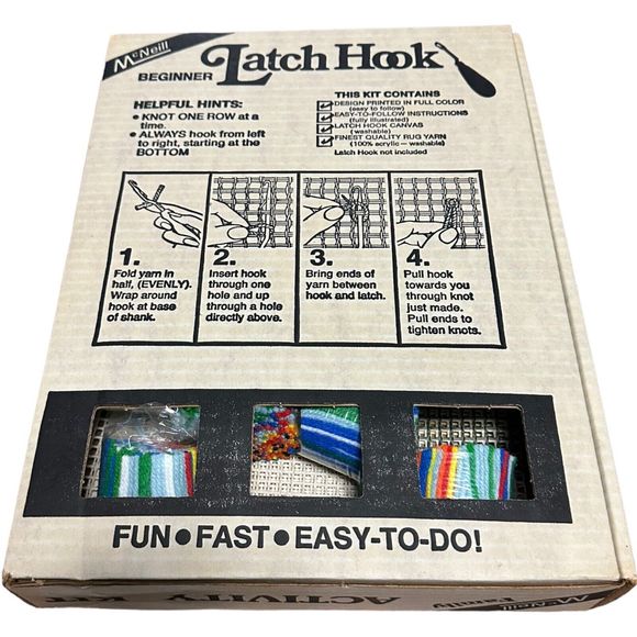 VTG McNeill LARGE Latch Hook Rug Kit 1983 No. 7611 Balloon II Wall Decor Hanging - Picture 1 of 16